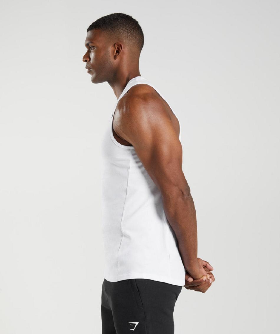 Camiseta Tirantes Gymshark React Hombre Blancas | CO 3171KOR